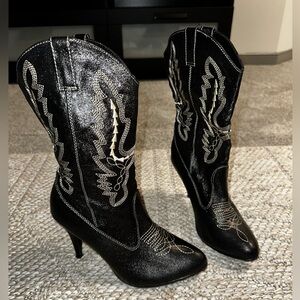 Elegant Black Heeled Boots